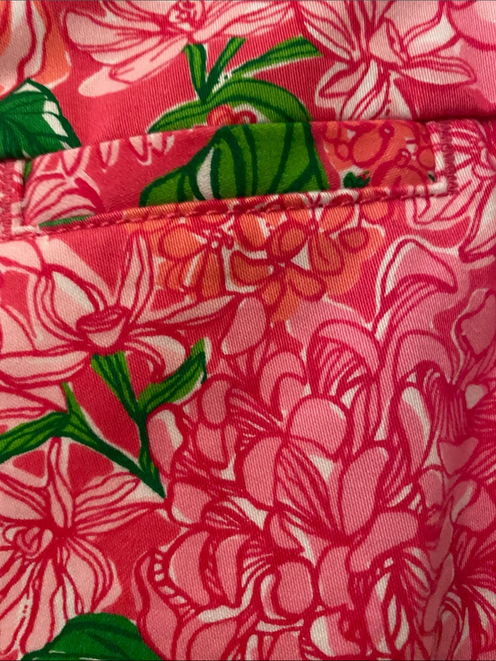 Lilly Pulitzer Pink Floral Cropped Pull-On Pants - Picture 3 of 11